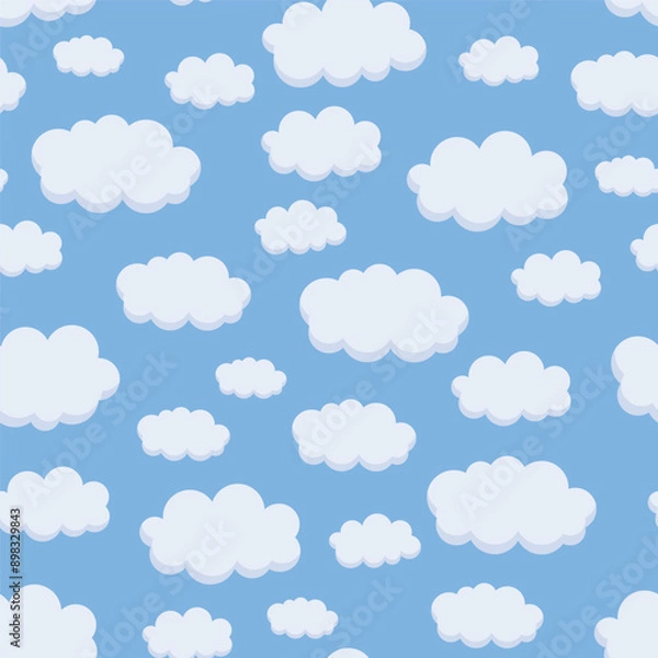 Obraz collection of clouds in the sky during the day seamless pattern