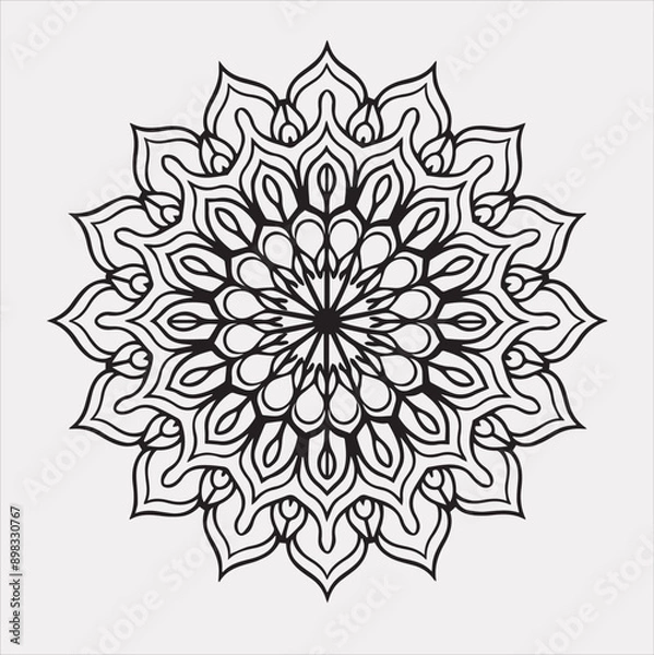 Fototapeta mandala silhouette vector on a white background