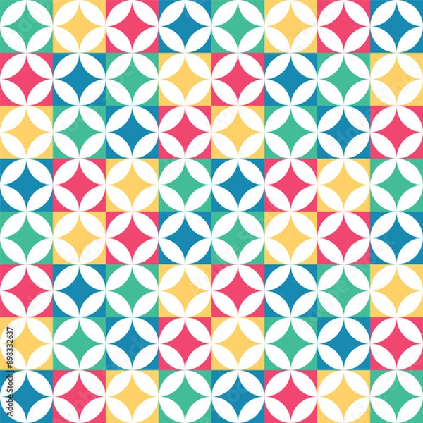 Fototapeta colorful geometric seamless pattern on a purple background