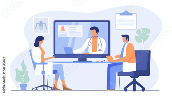 Fototapeta Creating awareness about the availability of telehealth services, highlighting the convenience and accessibility of virtual healthcare consultations