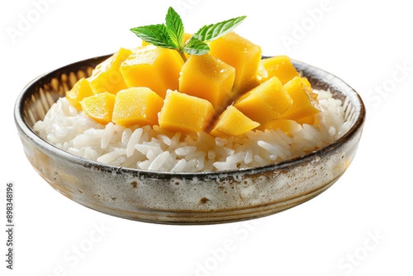 Obraz Mouth-watering Mango Dessert Isolated On Transparent Background