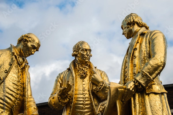 Fototapeta Statue of Matthew Boulton, James Watt, and William Murdoch by William Bloye, Birmingham, England