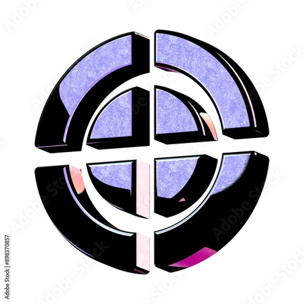 Obraz A stunning 3D icon with an elegant space texture,  perfect for adding sophistication to any project