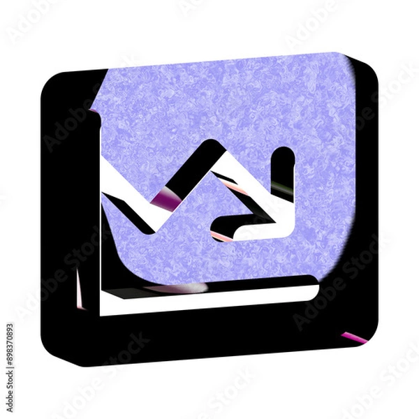 Obraz A stunning 3D icon with an elegant space texture,  perfect for adding sophistication to any project