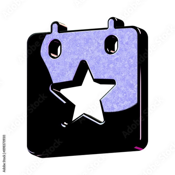 Obraz A stunning 3D icon with an elegant space texture,  perfect for adding sophistication to any project