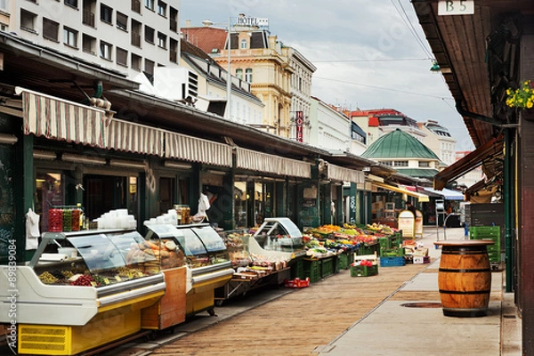 Fototapeta Wiedeń, Naschmarkt, wcześnie rano