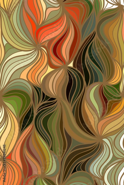 Obraz Vector floral seamless background of drawn lines