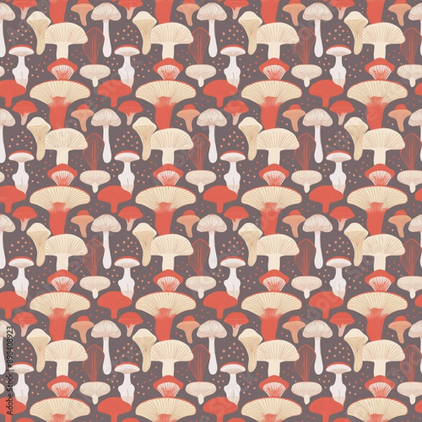 Obraz seamless pattern with mushrooms