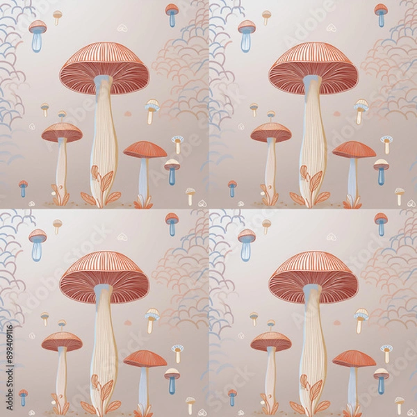 Obraz seamless pattern with mushrooms