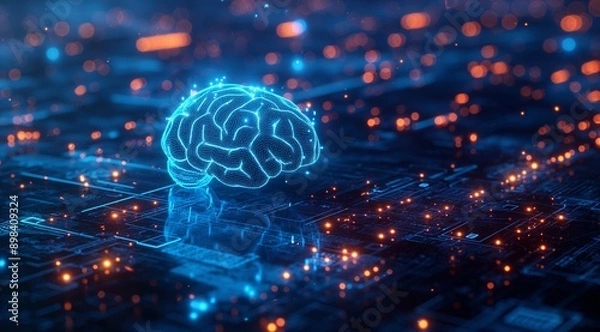 Fototapeta artificial intelligence  brain