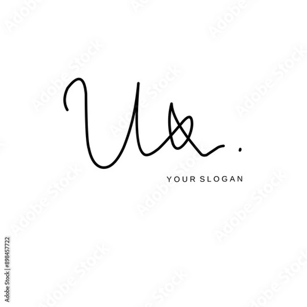 Obraz Ux Initial signature logo vector design