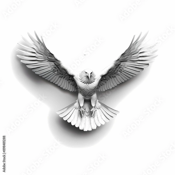 Fototapeta 3D eagle in white background vector image