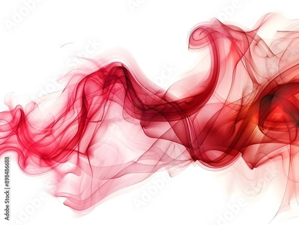 Obraz Elegant Red Smoke Swirls on a White Background