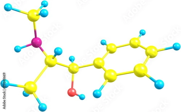 Fototapeta Ephedrine molecule isolated on white
