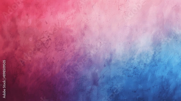 Fototapeta Abstract red blue pink gradient grainy background with colorful noise texture for summer poster design