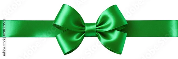 Obraz green ribbon isolated on white background