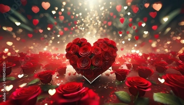 Fototapeta red rose petals