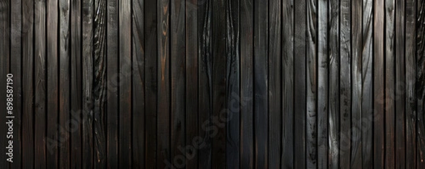 Fototapeta A sophisticated ebony wood backdrop with dark, sleek tones and a polished finish, ideal for high-quality presentations.