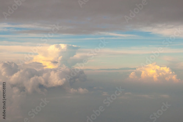 Fototapeta view from off the plane on clouds