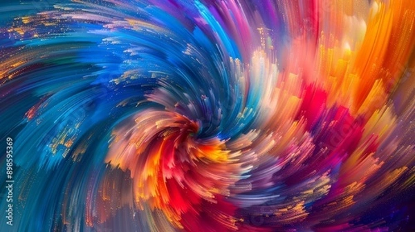 Obraz Abstract swirling colors create a vibrant and dynamic background.  A psychedelic vortex of color and motion.