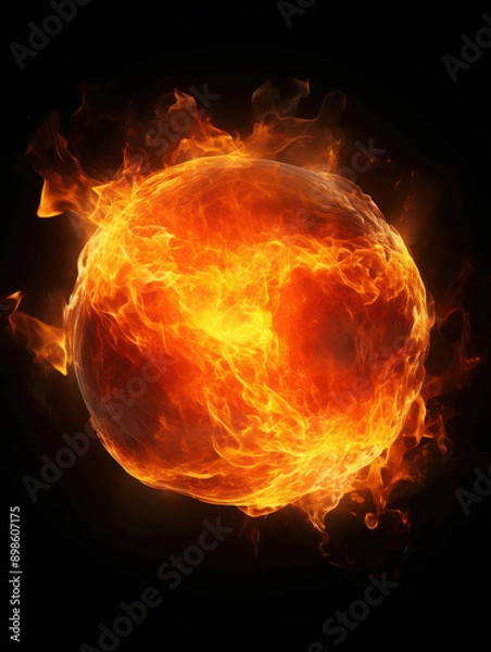Fototapeta The Fiery Orb of Incandescent Flames Swirling in a Dance of Eternal Energy and Radiance