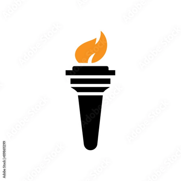 Fototapeta olympic torch icon vector flat design
