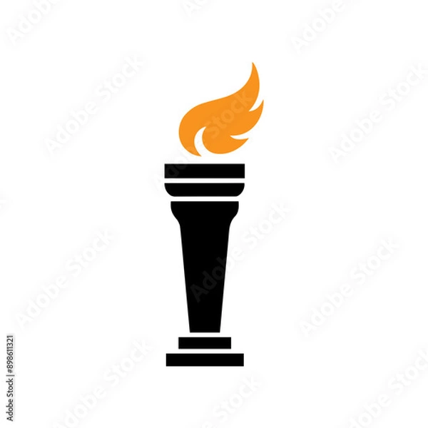 Fototapeta olympic torch icon vector flat design