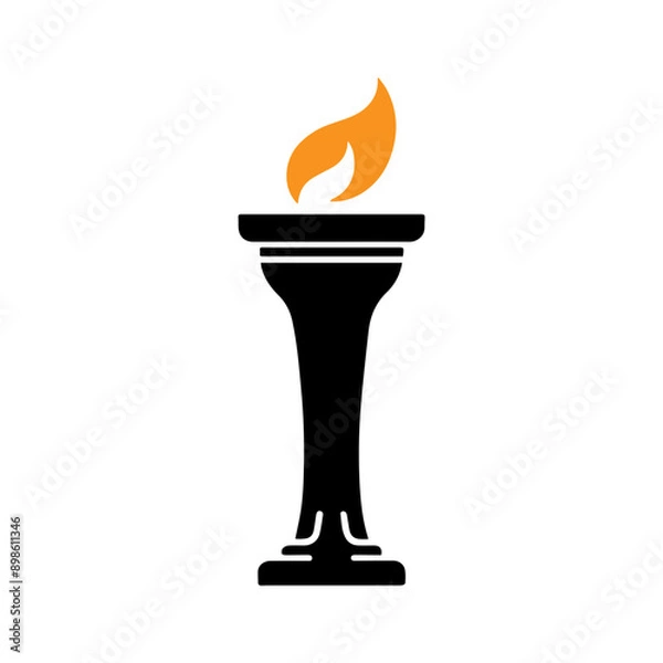 Fototapeta olympic torch icon vector flat design