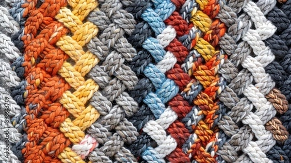 Fototapeta "Stunning Aerial Shot of Intricately Woven Rug with Detailed Pattern"