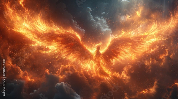 Obraz Fire burning Phoenix Bird. phoenix in fire