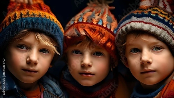Fototapeta portrait of three children