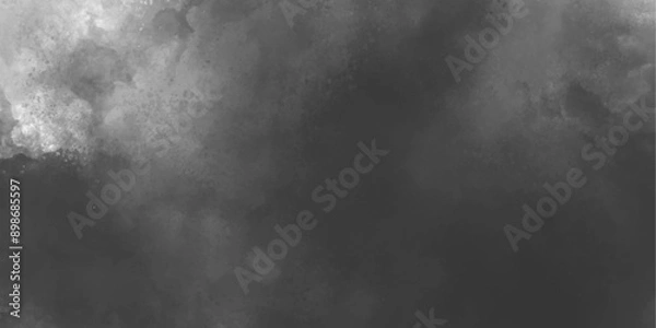 Fototapeta Abstract background with white and black watercolor texture. digital pastel art watercolor splash texture.  Beautiful stylist modern White with smoke. Painting with cloudy distressed texture. 