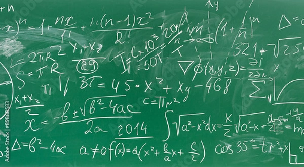 Fototapeta Formuły matematyczne na zielonej tablicy
