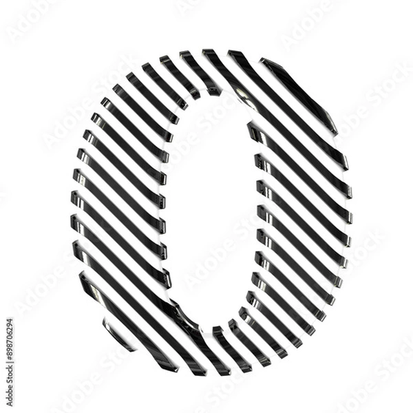 Fototapeta White symbol with black diagonal ultra thin straps. letter o