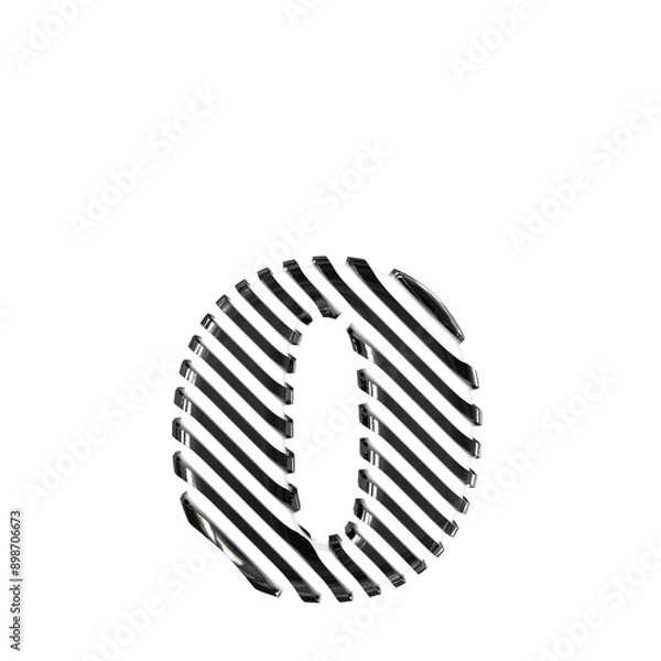Fototapeta White symbol with black diagonal ultra thin straps. letter o