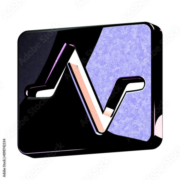 Obraz A stunning 3D icon with an elegant space texture,  perfect for adding sophistication to any project