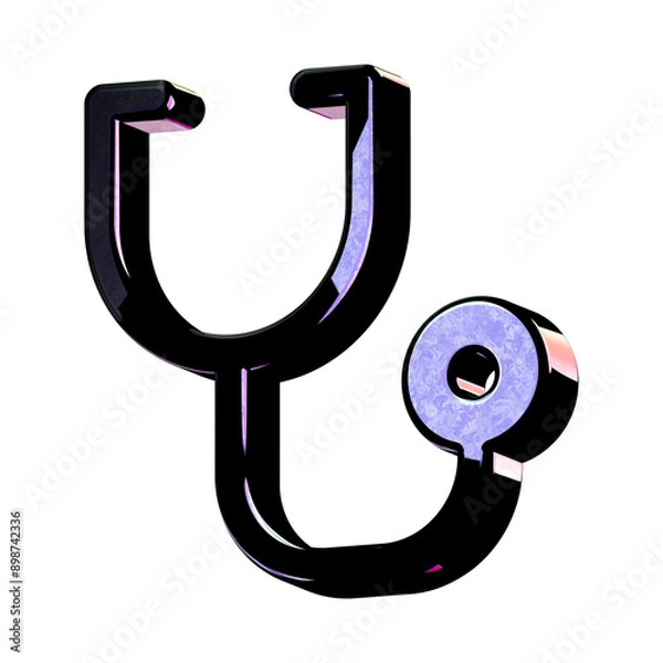 Obraz A stunning 3D icon with an elegant space texture,  perfect for adding sophistication to any project