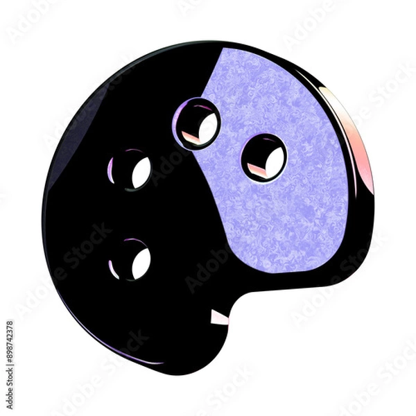 Obraz A stunning 3D icon with an elegant space texture,  perfect for adding sophistication to any project