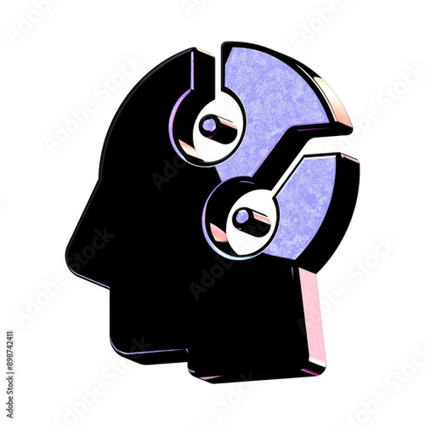 Obraz A stunning 3D icon with an elegant space texture,  perfect for adding sophistication to any project