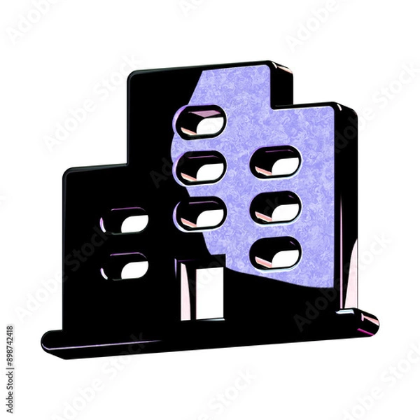 Obraz A stunning 3D icon with an elegant space texture,  perfect for adding sophistication to any project