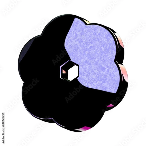 Obraz A stunning 3D icon with an elegant space texture,  perfect for adding sophistication to any project