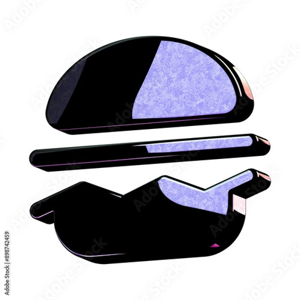 Obraz A stunning 3D icon with an elegant space texture,  perfect for adding sophistication to any project