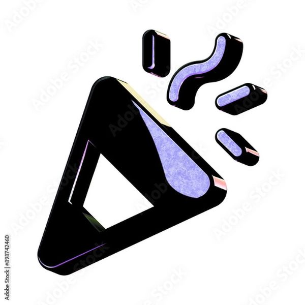 Obraz A stunning 3D icon with an elegant space texture,  perfect for adding sophistication to any project