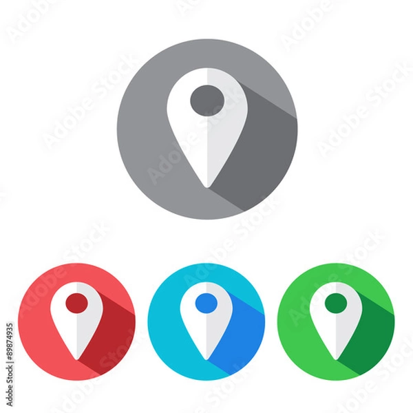 Obraz Map pins icons flat shadow