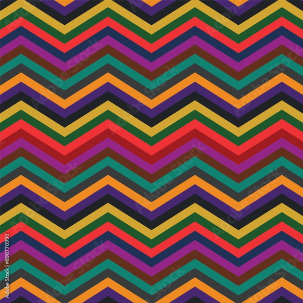Obraz colorful rainbow geometric zigzag pattern
