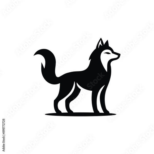 Fototapeta The Alpha's Shadow Wolf Silhouette