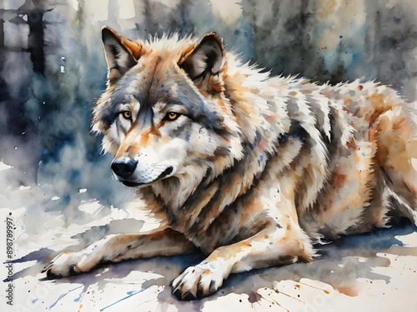 Fototapeta wolf in the snow