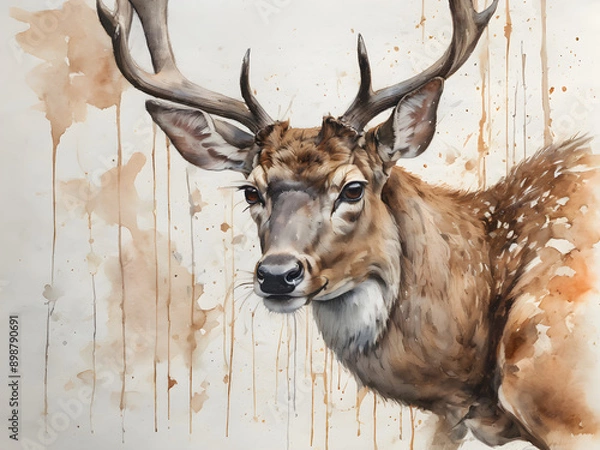 Fototapeta deer with antlers