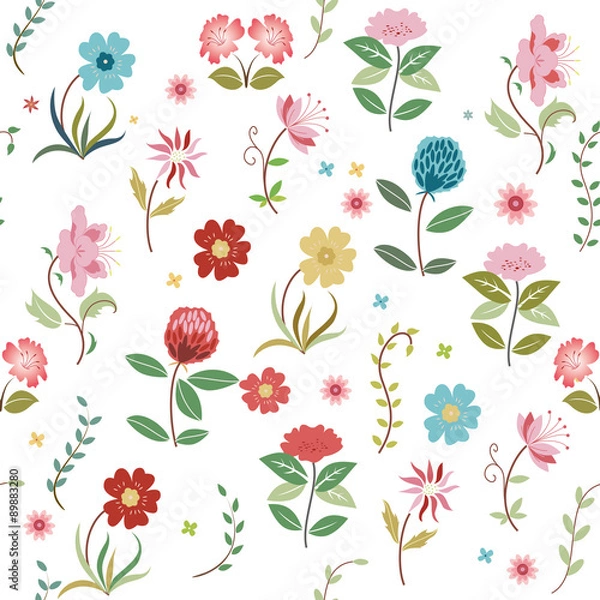 Obraz seamless cute flower background