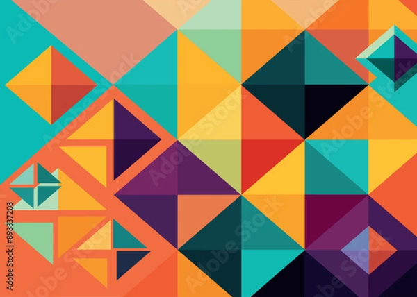 Fototapeta Background drawn with geometric shapes